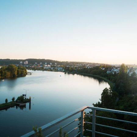 Penthouse Wohnung Mit Schoenem Moselblick In Metternich Coblenza Esterno foto